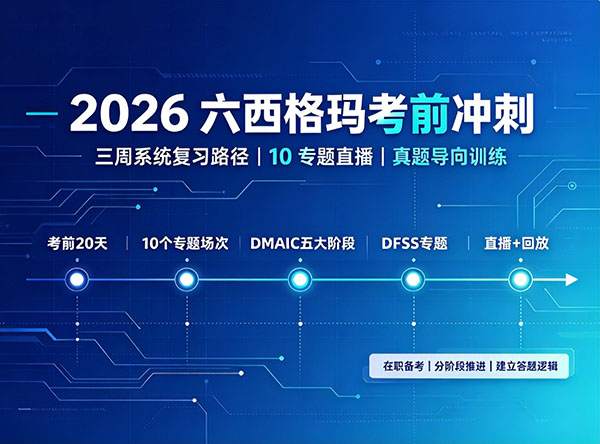 2026 年 11 月六西格玛考前冲刺营开启,系列直播助力备考 2026 年 11 月六西格玛考前冲刺营开启,系列直播助力备考